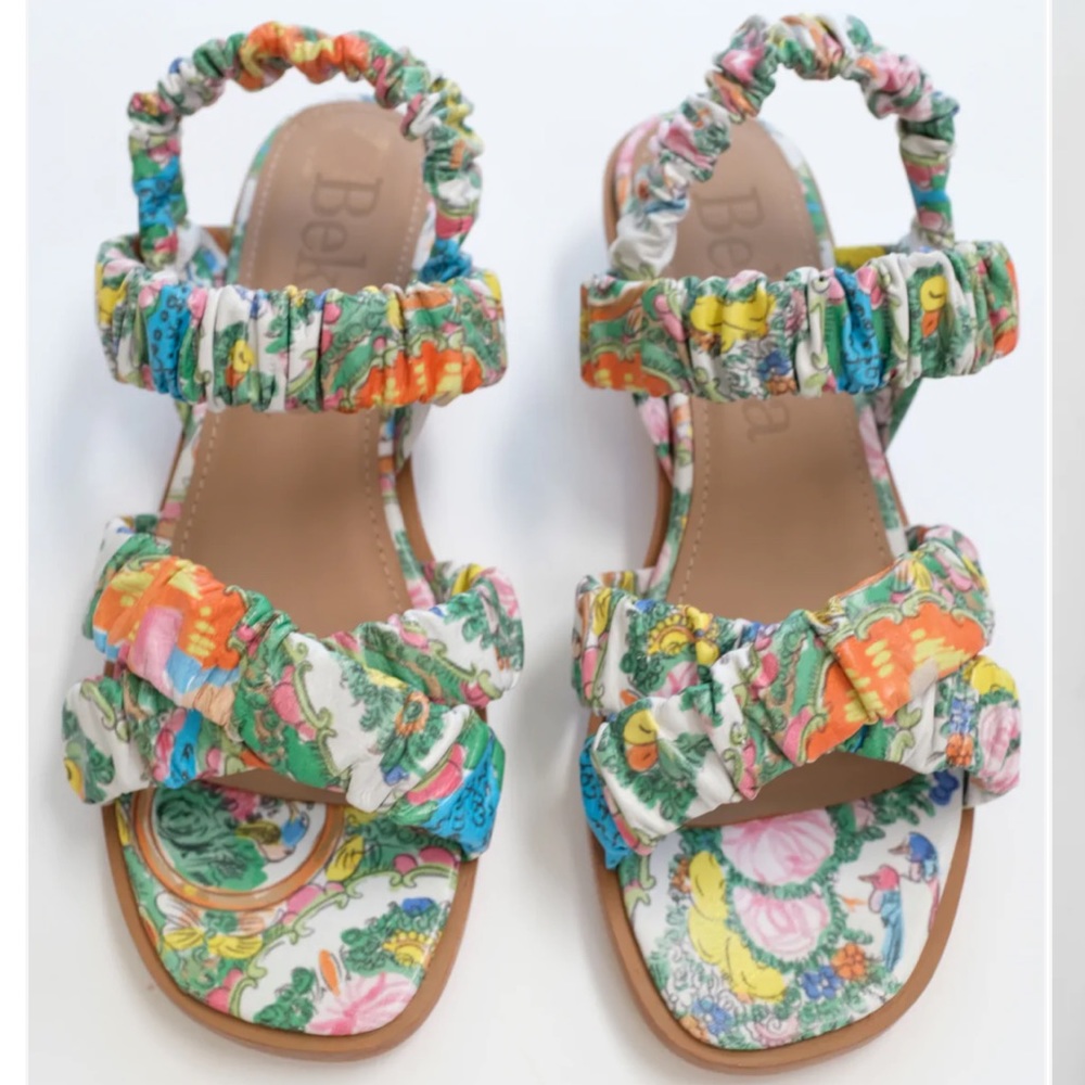 Beklina Gathered Sandal Marni Plate Print 8 NWOT